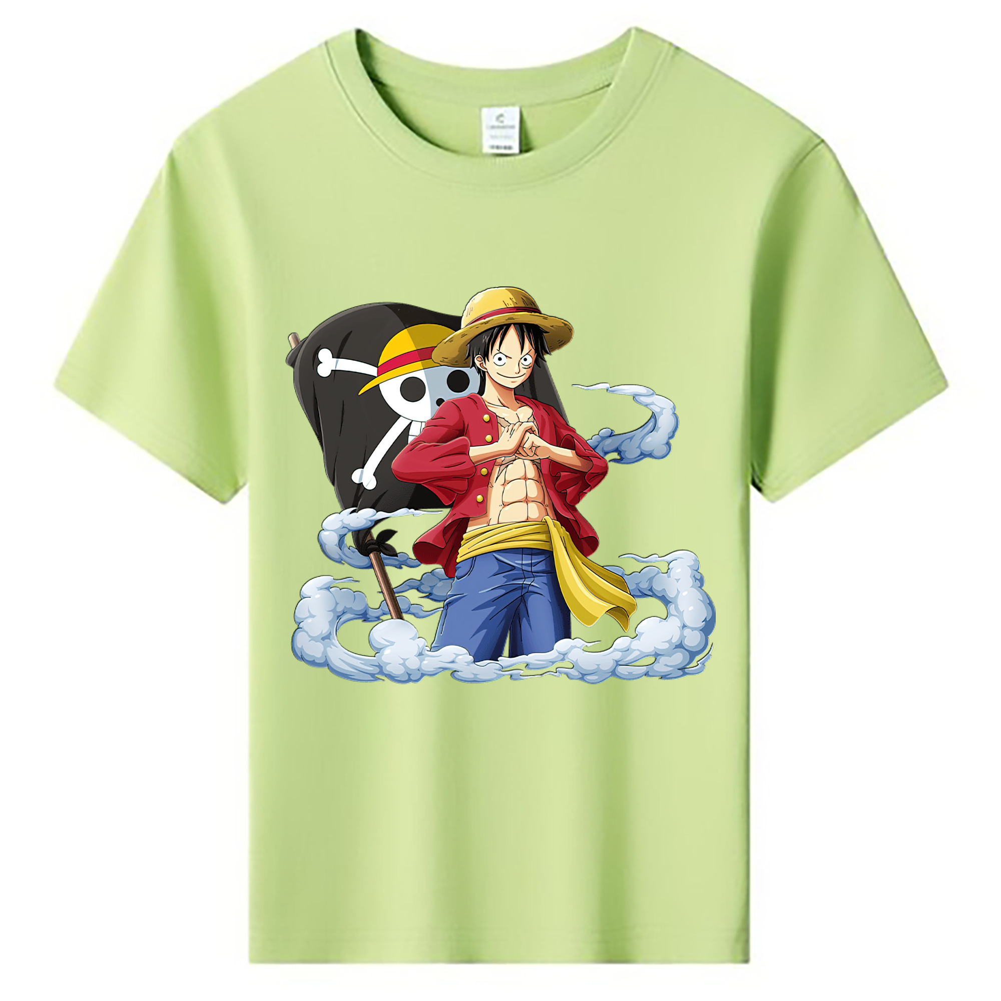 ワンピース モンキー・D・ルフィ ONE PIECE Monkey D. Luffy 綿100％キッズTシャツ（フロントプリント）